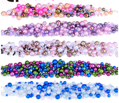 DUCrystal 3-10mm Mix Color Mix Size Flatback Resin Pearls Rhinestone for Garment Bag Shoes Home Deco Half Round DIY Crafts