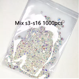 Top Glitter Crystal AB Gold Base Non Hot Fix Rhinestones SS3-SS40 FlatBack Strass Sewing & Fabric Garment Nail Art