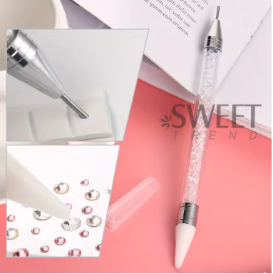 Dual-Ended Rhinestone Picker Pen With Tweezer Set Point Drill Wax Pencil Sticking Picking Dotting Jewelry Tools Decoration Kit