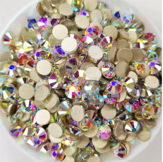 Top Glitter Crystal AB Gold Base Non Hot Fix Rhinestones SS3-SS40 FlatBack Strass Sewing & Fabric Garment Nail Art