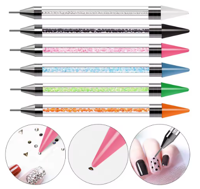 1PC Rhinestone Wax Pencil Double Head Crystal Picking Pen Crystal Handle Stone Picker Nail Art Pencil Acrylic DIY Dotting Tools