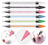 1PC Rhinestone Wax Pencil Double Head Crystal Picking Pen Crystal Handle Stone Picker Nail Art Pencil Acrylic DIY Dotting Tools