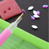 3PCS/Set DIY Pink Acrylic Rhinestones Easily Picker Nail Dotting Pencil Pickup Pen Set Professional Fine Nail Art Manicure Tools