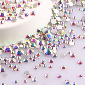 SS3-SS20 Mix Size Clear Crystal Non-Hotfix Silver FlatBack Rhinestones Decorations DIY Glitter Stones 3D Nail Art