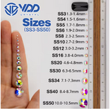 VDD 002 Jet Non-hotfix Crystal Rhinestones Nail Art Accessories Stones Wedding Dress Decoration Nail Stickers Nail Parts