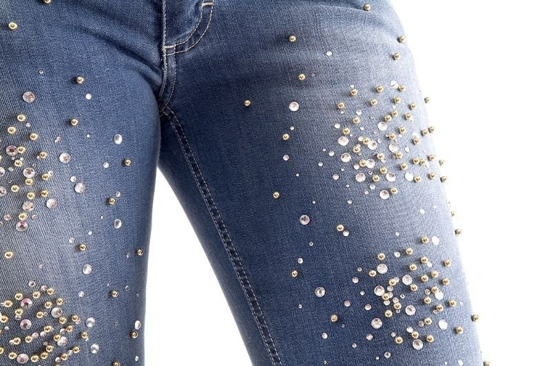 Jean designed with rhinestones